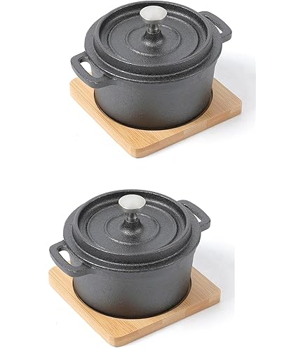 HAWOK Cast Iron Mini Dutch Oven with Lid Sauce pan Melting